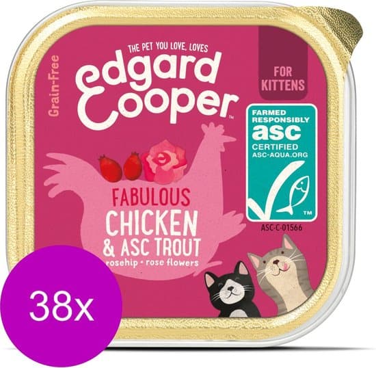 edgard cooper kip asc forel kuipje voor kittens kattenvoer 38 x 85g
